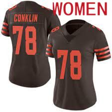Women Cleveland Browns #78 Jack Conklin Nike Brown Player Game NFL Jerseys->customized nfl jersey->Custom Jersey